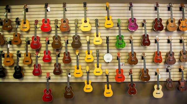 "THE" ukulele wall in the Sacramento area