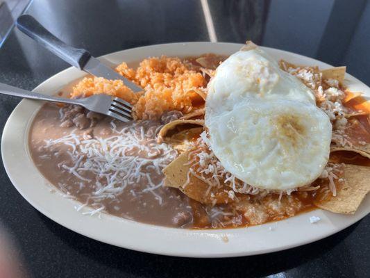 Chilaquiles with eggs