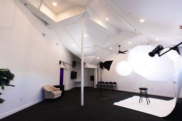 Photo and video studio rentals available at our content creation studio.