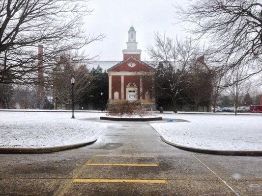 Across from the Jere-Whitson Building on campus during Winter of 2014