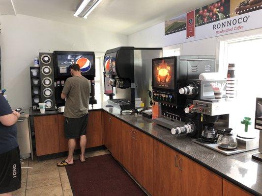 Coffee & Fountain station.