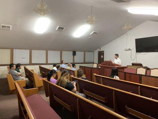 Brother Mark Manuel teaching the Bible student