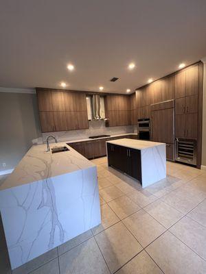 Custom kitchen with double stack cabinets