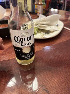 Corona and an empty plate