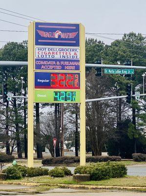 eagle mart corner of MLK & highway 82.