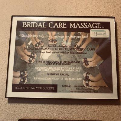 Bridal care massage