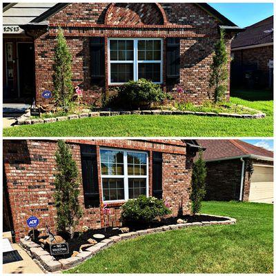 Flower bed clean out, tree/shrub trimming, mulch