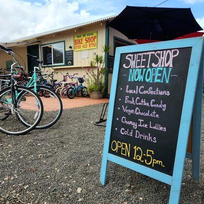 The sweet shop is located directly behind Hele On Bike Rentals in Kapaa town.