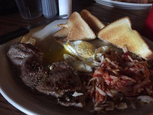 Steak and eggs