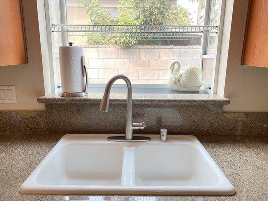 New Moen kitchen faucet installed by Andy.