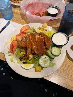 Buffalo Cobb salad with extra spicy sauce 13.00