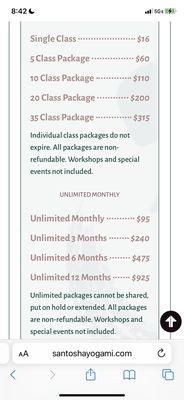 Discount packages and pricing.