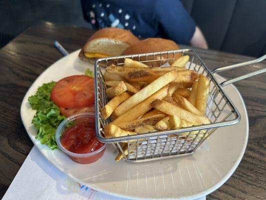 Son's kids cheeseburger.