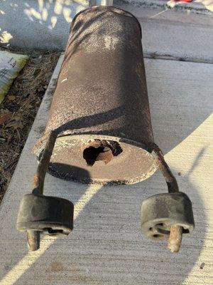 Muffler that rusted off during driving