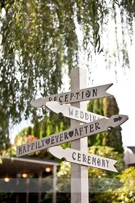 I love the Wedding directional sign post.