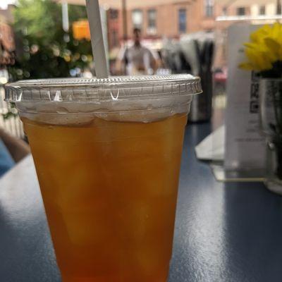 Unsweetened black iced tea because of course