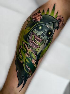 The Lich, Adventure Time tattoo. Neotraditional tattoo, color tattoo