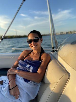 Relaxing in the boat