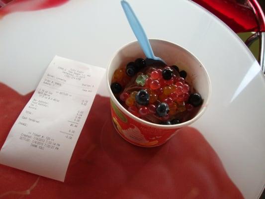 My Yogurt Fix and toppings from Tutti Frutti Frozen Yogurt SOUTHLANDS MALL, July 4th 2013.