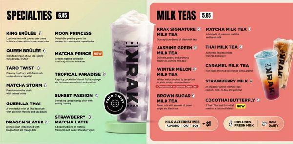 Specialties and Milk Teas