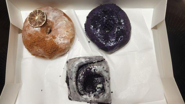 Key Lime, Ube, and Ube Cinnamon Roll