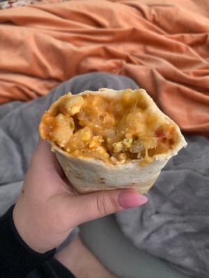 Egg potato special breakfast burrito!