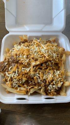 Chili cheese fries large...