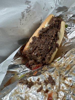 Cheese steak extra meat , this is my go to spot when I'm on the island full of flavor  they season the food .