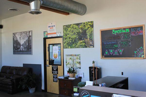 Reception desk.