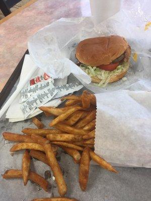 Bacon cheeseburger combo!!!  Look at the amt of fries!!