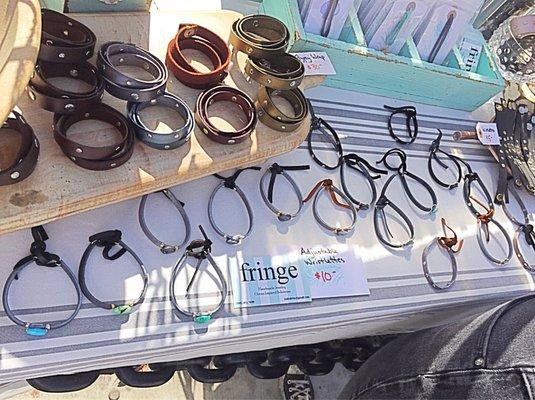 Handmade bracelets by Fringe