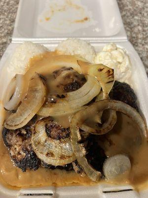 Hamburger steak and onions