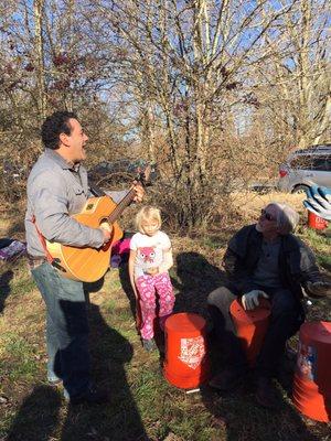 Tu B'shvat mitzvah project replanting the Carnation Marsh and singing Jewish songs