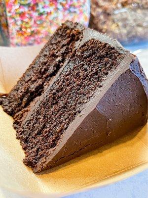 Slice of chocolate cake