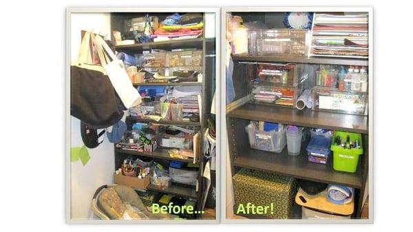 Art Supply Closet - before & after