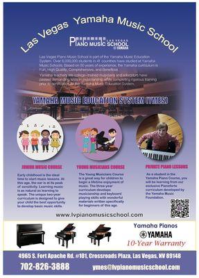 Las Vegas Piano Music School is part of the Yamaha Music Education System. Please call (702) 826-3888 for a FREE preview lesson!