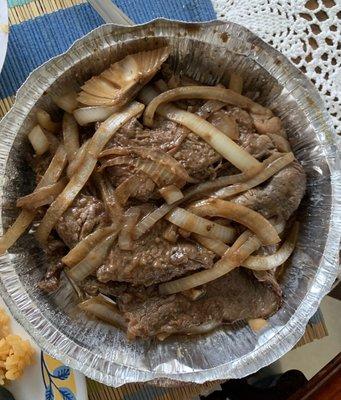 Bistec Encebollado (Steak with onions): good size. Flavor seems to be hit or miss.