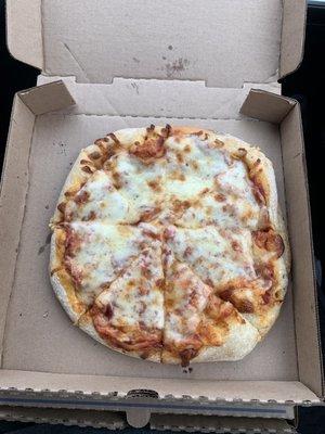 Small pizza with extra cheese!