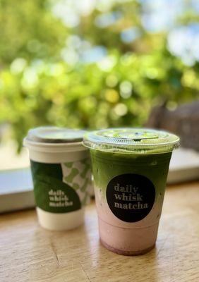 Daily Whisk Matcha - Hojicha Latté & Matcha Strawberry Latté (seasonal)