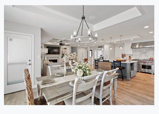 View from dining room into kitchen