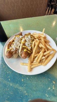 Coney dog daily special with a drink $12