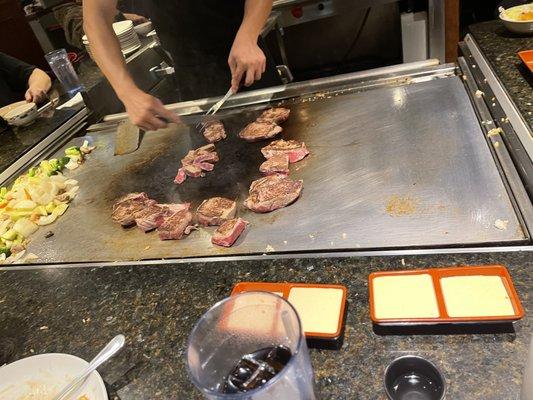 Filets on the grill