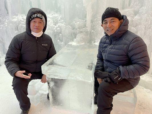 Derrick Kaw, our tour guide in the ice house