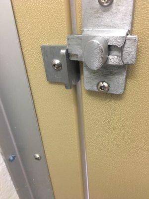 Bathroom locks - that don't slide into lock.