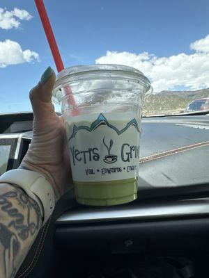 Matcha latte lavendar honey