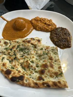 Spicy Nan, Dal Makhani, Malai Kofta, Shahi Paneer