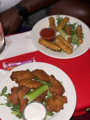 Buffalo Wings, Mozzarella Sticks