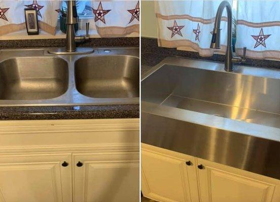 Farmhouse Sink Before & After