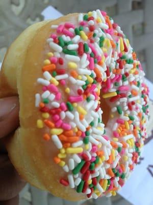 BAM!!!!! The best donut out there !!!! White glazed sprinkle donut!!!!