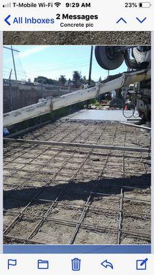 Pouring concrete